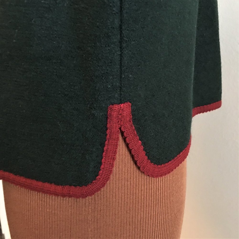 BCBG Deep Green Jacket with Red Trim   |  VINTAGE - Picture 7 of 12